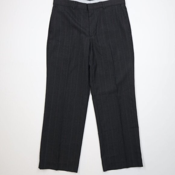 Vintage 90s Streetwear Mens 34x28 Wool Knit Striped Wide Leg Chino Pants USA